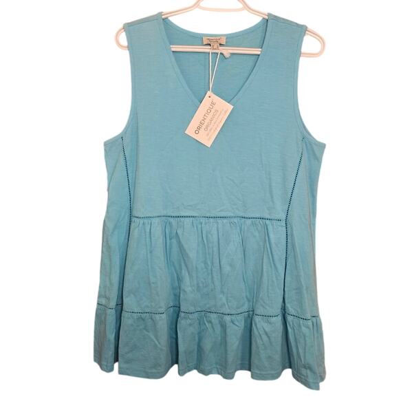 NWT Orientique Naturally Australian Certified Organic Cotton Pastel Top - Picture 1 of 7